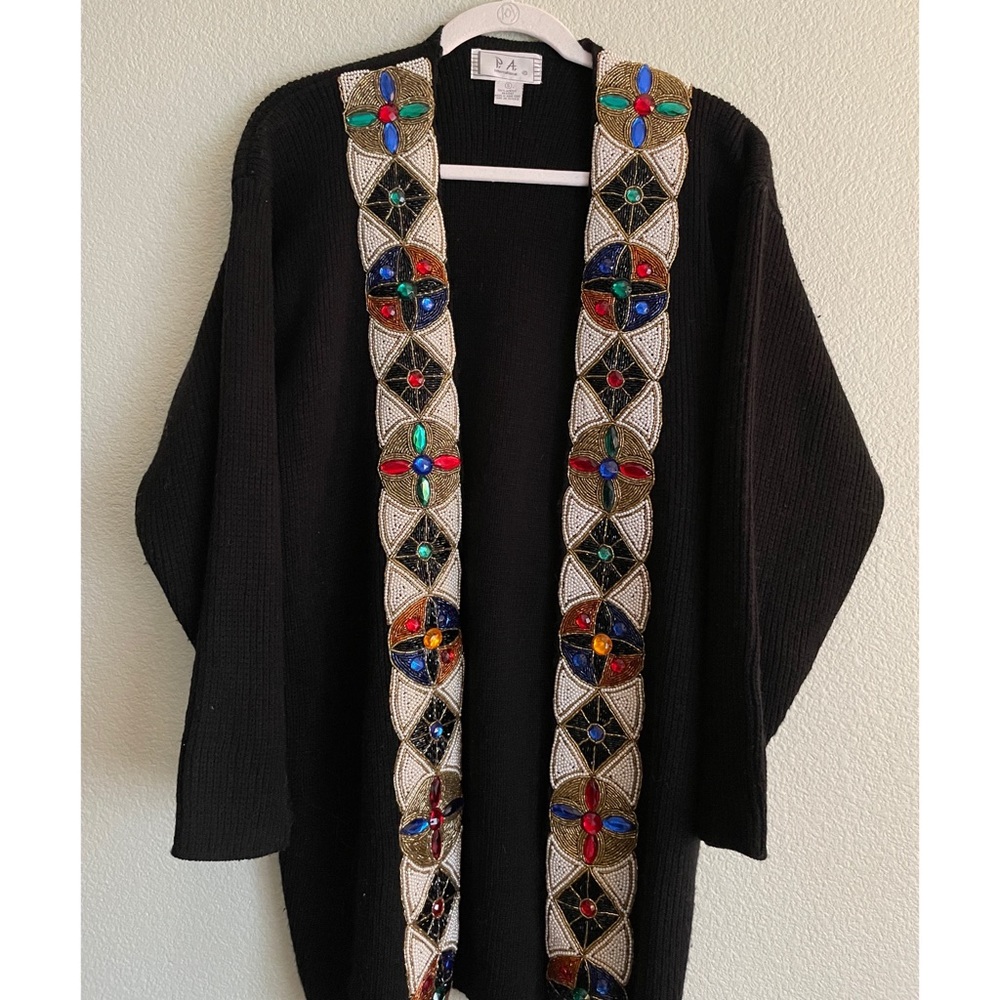 Vintage P.A. International Beaded Cardigan Sweater